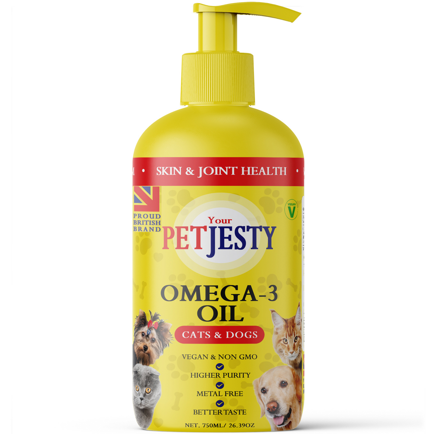 PetJesty Pure: Superior Vegan Omega 3 Oil for Ultimate Pet Wellness & Vitality