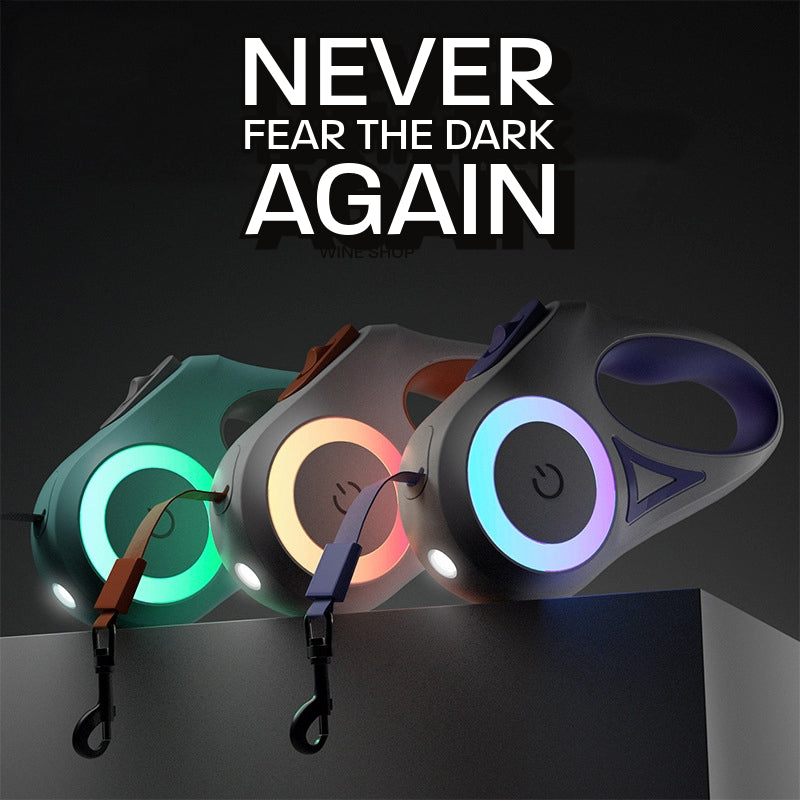 Bright Retractable Dog Lead with LED light