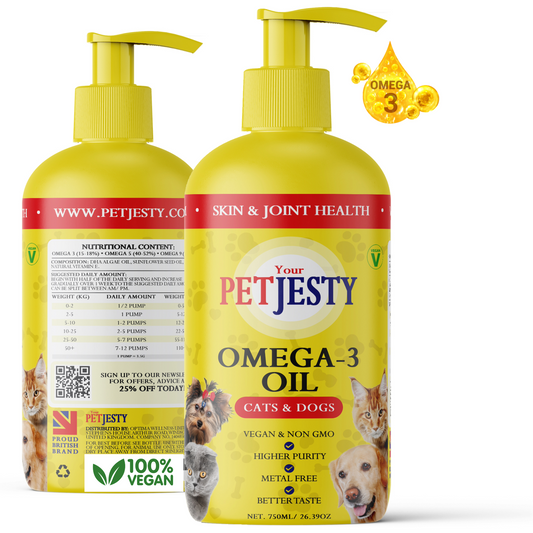 PetJesty Pure: Superior Vegan Omega 3 Oil for Ultimate Pet Wellness & Vitality